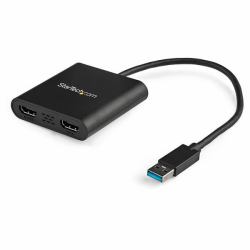 StarTech.com USB 3.0 auf Dual HDMI Adapter - 1x 4K 30Hz & 1x 1080p - Externe Video- und Grafikkarte - USB-A auf HDMI Dual Monitor Display Adapter - Unterstützt nur Windows - Schwarz 