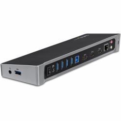 StarTech.com Drei Monitor USB 3.0 Docking Station mit 2x 4K DisplayPort & HDMI, 5x USB-A Hub [1x Fast-Charge], 3,5 mm Audio, GbE - USB Typ A Universelles Laptop Dock, MacOS / Windows 
