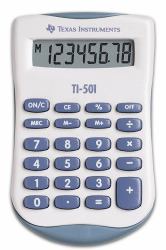 Texas Instruments TI-501 Taschenrechner Tasche Einfacher Taschenrechner Blau, Weiß 