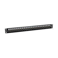 Tripp Lite N254-024-SH 24-Anschlüsse 1-HE-Rack-Montage STP geschirmt Cat6 /Cat5 Durchführungs-Patchpanel, RJ45 Ethernet, TAA 