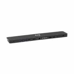 Tripp Lite U442-DOCK7D-B USB-C Dock, Dreifach-Display – 4K HDMI &amp; DP, VGA, USB 3.x [5 Gbps] und USB 2.0 Nabenanschlüsse, GbE, 100 W PD-Aufladung 