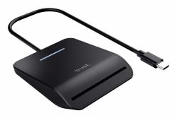 Trust Primo Smart-Card-Lesegerät Drinnen USB USB Typ-C Schwarz 