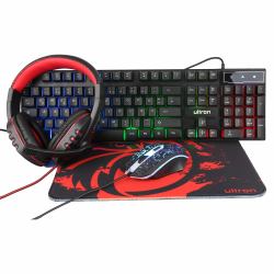 Ultron HAWK Gaming Set Tastatur Maus enthalten QWERTZ Deutsch Schwarz, Rot, Weiß  - ausländische Version
