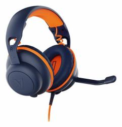 V7 Schulungs-Headset Safe Sound2 - Stereo - Miniphone [3,5 mm] - USB-A - USB-C - Verkabelt - On-Ear - Binaural - Ohrumschließend - 6-Fuß-Kabel - Inline-Controller - Konfigurierbare akustische Ausgabe - Geräuschunterdrückung - Bidirektionales Mikrofon - Kopfbügel und Ohrpolster verstellbarer, gepolstert - Antimikrobielle Konstruktion - Blau und Orange 