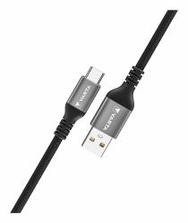 Varta Kabel USB A auf USB Typ C, 2m, Speed Charge & Sync, Ladekabel für Strom- und Datenübertragung, 60 W, schwarz, Nylon 