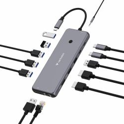 Verbatim CMH-13 USB Typ-C 10000 Mbit/s Silber 