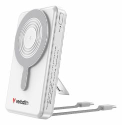 Verbatim 32273 Powerbank Lithium Polymer [LiPo] 10000 mAh Kabelloses Aufladen Silber 