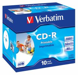Verbatim CD-R AZO Wide Inkjet Printable 700 MB 52x 10 Stück[e] 