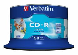 Verbatim CD-R AZO Wide Inkjet Printable no ID 700 MB 52x 50 Stück[e] 