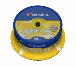 Verbatim DVD+RW Matt Silver 4,7 GB 25 Stück[e] 
