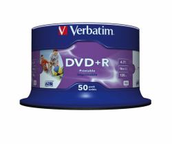 Verbatim DVD+R Wide Inkjet Printable No ID Brand 4,7 GB 50 Stück[e] 