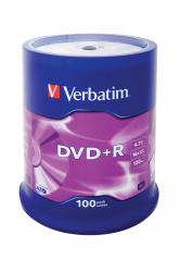 Verbatim DVD+R Matt Silver 4,7 GB 100 Stück[e] 