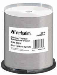 Verbatim CD-R Thermal Printable No ID Brand 700 MB 52x 100 Stück[e] 