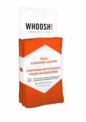 WHOOSH! 3 Commercial sized - Antimicrobial Treated - Microfiber Cloths Size: 14" x 14" / 35.6cm x 35.6cm, in a peggable printed - Warranty: 24M