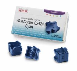 Xerox Genuine WorkCentre C2424 Solid Ink Cyan [3 Sticks] 