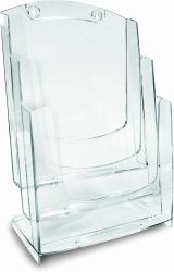 ARDA 70A43 Prospektständer 3 Regale Transparent 