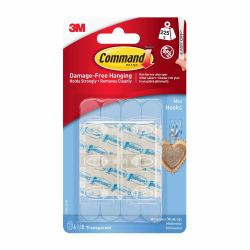 Command Mini Hook Clear 6 Hooks+8 Strips