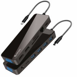 eSTUFF GLB235470 laptop-dockingstation & portreplikator Schwarz 