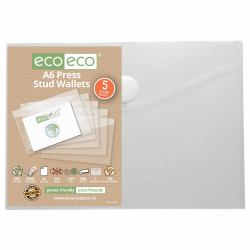 eco eco A6 95% Recycled Clear Press Stud Wallets [5]