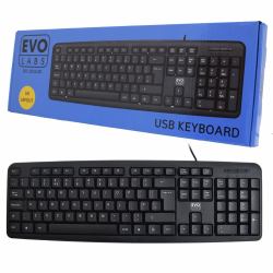 Evo Labs KD-101LUK Tastatur Büro USB QWERTY UK Englisch Schwarz  - UK version