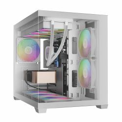GAMDIAS AURA GC10M WH ARGB Computer-Gehäuse Micro Tower Weiß 