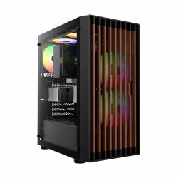 GAMDIAS AURA GC4 ARGB Computer-Gehäuse Midi Tower Schwarz, Holz 