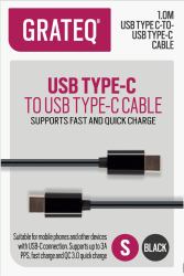 GRATEQ 85060QC USB Kabel USB 2.0 1 m USB C Schwarz 