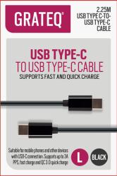 GRATEQ 85062QC USB Kabel USB 2.0 2,25 m USB C Schwarz 