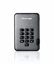 iStorage diskAshur PRO2 1TB 256-bit USB 3.2 secure encrypted solid-state drive IS-DAP2-256-SSD-1000-C-G 