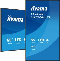 iiyama LH5564UHS-B1AG Signage-Display Digital Signage Flachbildschirm 139,7 cm [55"] WLAN 500 cd/m² 4K Ultra HD Schwarz Eingebauter Prozessor Android 24/7 