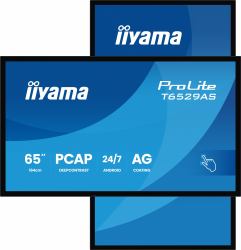 iiyama T6529AS-B1AG Signage-Display Kiosk-Design 163,8 cm [64.5"] LED WLAN 420 cd/m² 4K Ultra HD Schwarz Touchscreen Eingebauter Prozessor Android 24/7 