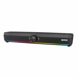 Marvo Scorpion SG-286 Bluetooth 5.3 Soundbar, Stereo Sound, USB Powered, Connect Wired, USB or Bluetooth, 7 Colour RGB Lighting, Volume Control, Black Schwarz 