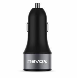 nevox 1679 Ladegerät für Mobilgeräte Universal Schwarz Zigarettenanzünder Schnellladung Auto 