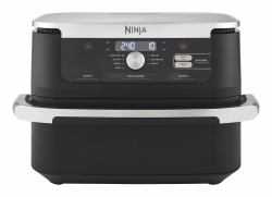 Ninja AF500EU Fritteuse Doppel 10,4 l Eigenständig 2470 W Heißluftfritteuse Schwarz, Edelstahl 
