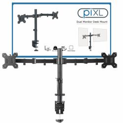 piXL DOUBLE ARM Flachbildschirm-Tischhalterung 68,6 cm [27"] Tisch/Bank Schwarz 