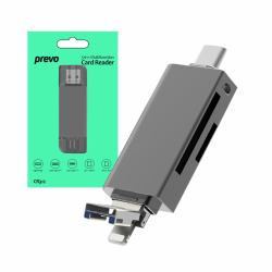 PREVO CR312 Kartenleser USB Type-A/USB Type-C/Lightning Schwarz 