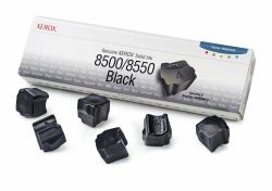 Xerox Genuine Phaser 8500 / 8550 Black Solid Ink [6,000 pages] - 108R00672 (XEROX PHASER 8550 BLACK PHASER 8550 8500 BLACK 6 PACK)