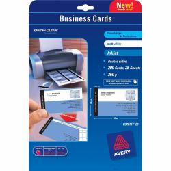 Avery Quick&Clean 85 x 54 mm [x25] Visitenkarte 200 Stück[e] (Quick&Clean 85 X 54 Mm [X25] - Business Card 200 Pc[S] - Warranty: 12M)