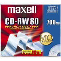 Maxell CD-RW 700MB 80Min 1-10x HighSpeed JC 10pk 10 Stück[e] (CD-RW 80 700MB 1-12X JC 10pac - 10 pcs - Warranty: 12M)