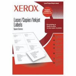 Xerox Monolaser Labels Rounded Corners Face:FSC4 21Up A4 63X38mm White Permanent Pack 100 003R96298