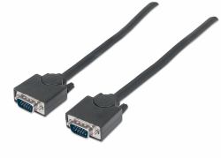 Manhattan VGA Monitor Cable, 1.8m, Black, Male to Male, HD15, Cable of higher SVGA Specification [fully compatible], Fully Shielded, Lifetime Warranty (SVGA MONITOR CABLE 1.8M- - MALE/MALE BLACK PO...