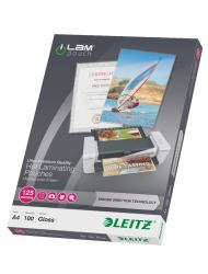 Leitz iLAM Ultra-premium Glossy A4 Laminating Pouches with UDT, 125 microns, Pack of 100 (Leitz 74810000 A4 UDT iLAM 2 x 125 Micron Pouch 100Pk)