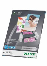 Leitz iLAM Ultra-premium Glossy A3 Laminating Pouches with UDT, 100 microns, Pack of 100 (Leitz 74870000 A3 UDT iLAM 2 x 100 Micron Pouch 100Pk)