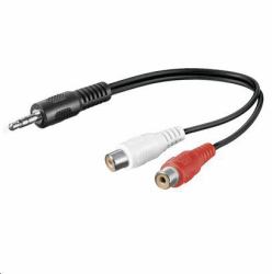 Microconnect AUDALHF02 Audio-Kabel 0,2 m 3.5mm 2 x RCA Schwarz (Audio Adapter Cable, 0,2 meter - Audio adapter Cable 3.5 mm to - RCA female - Warranty: 300M)