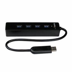 StarTech.com 4 Port Portable SuperSpeed USB 3.0 Hub with Built-in Cable~4 Port Portable SuperSpeed USB 3.0 Hub with Built-in Cable - 5Gbps (4 PORT USB 3.0 HUB MINI - LAPTOP USB USB HUB ADAPTER)