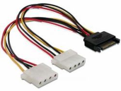 DeLOCK SATA 15pin > 2x 4pin Molex female 20cm (Delock Adapter SATA Strom 15-pin -> 2x 5.25" Strom)