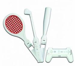 Logic3 Wii Sports Pack Joystick Weiß (LOGIC3 Wii Sports Pack - Baseball Bat Tennis Racke)