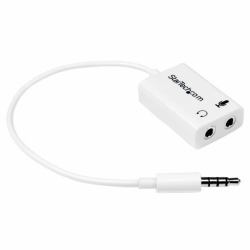 StarTech.com 3,5mm Klinke Audio Y-Kabel - 4 pol. auf 3 pol. Headset Adapter für Headsets mit Kopfhörer / Microphone Stecker - St/Bu - Weiß (HEADPHONE MICROPHONE SPLITTER - - 4 PIN TO 2X 3 PIN 3....