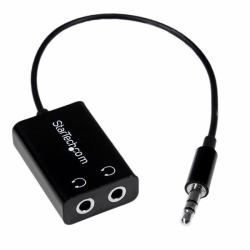 StarTech.com 3,5mm Klinken Kopfhörer Splitter Kabel - Schwarz (MINI JACK SPLITTER CABLE - .)
