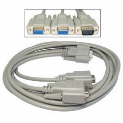 Cables Direct EX-088/1.8 VGA cable 1.8 m VGA [D-Sub] Grey (CDL 1.8m SVGA 1x M to 2x F Split)